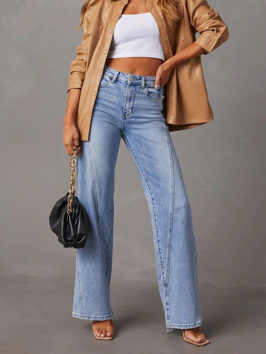 High Waist Straight Jeans with Pockets - Whimsical Appalachian Boutique