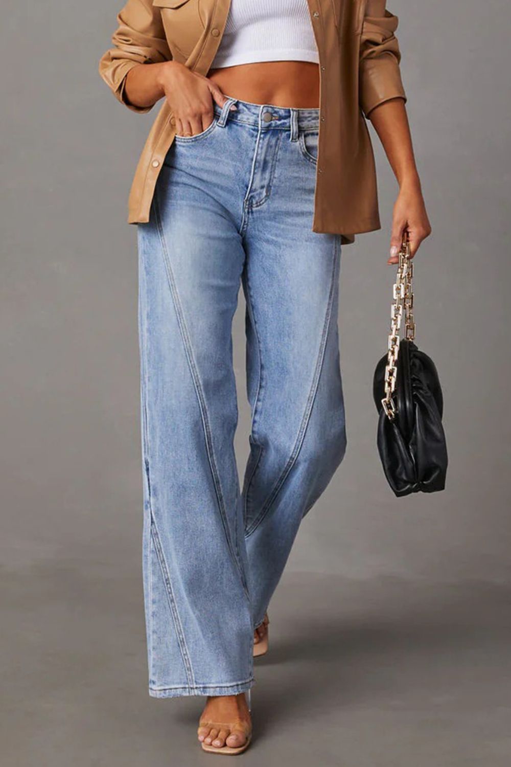 High Waist Straight Jeans with Pockets - Whimsical Appalachian Boutique