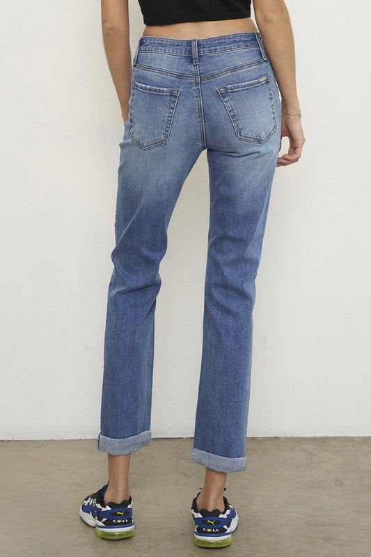 Denim Lab USA Mid Rise Slim Boyfriend Jeans - Whimsical Appalachian Boutique