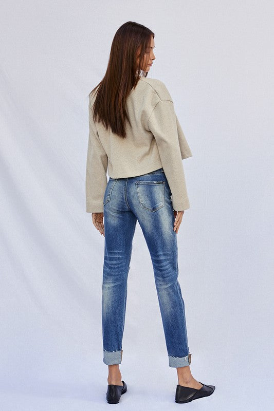 Denim Lab USA Raw Hem Boyfriend Jeans - Whimsical Appalachian Boutique