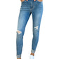 Judy Blue Mid Rise Destroy & Cuff Skinny Jeans - Whimsical Appalachian Boutique