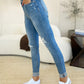 Judy Blue Mid Rise Destroy & Cuff Skinny Jeans - Whimsical Appalachian Boutique