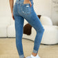 Judy Blue Mid Rise Destroy & Cuff Skinny Jeans - Whimsical Appalachian Boutique