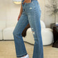 Judy Blue Mid Rise Destroyed Hem Distressed Jeans - Whimsical Appalachian Boutique