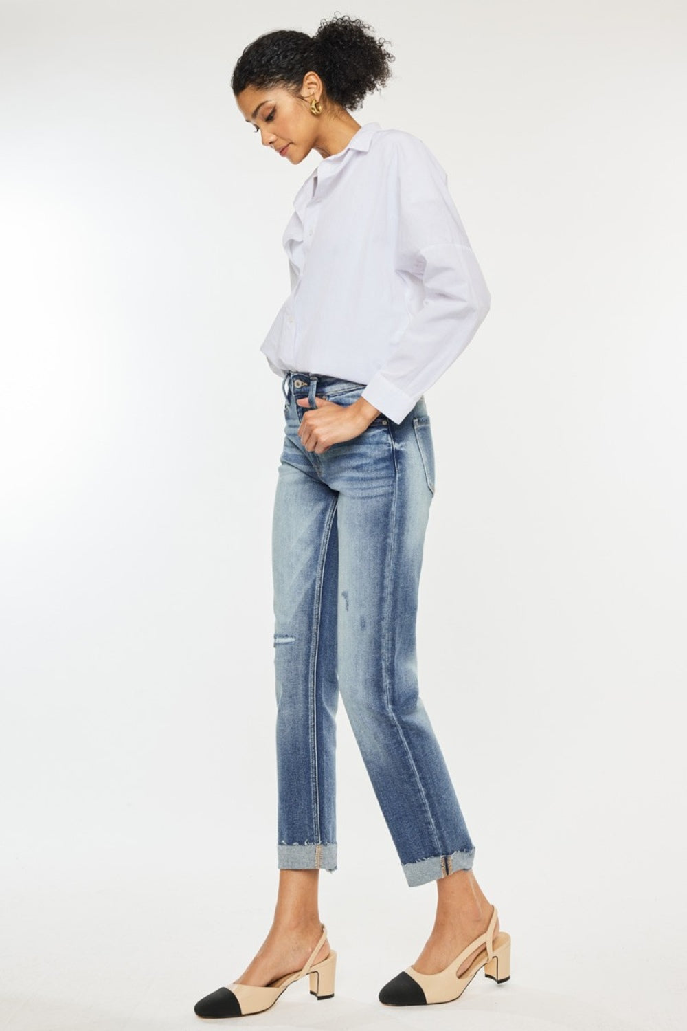 Kancan High Rise Cuffed Straight Jeans - Whimsical Appalachian Boutique