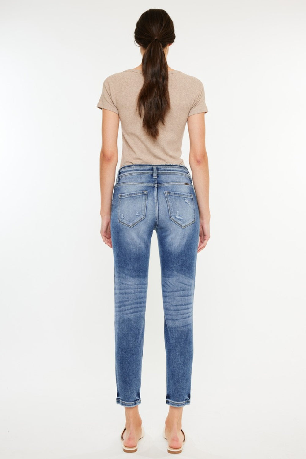 Kancan High Rise Distressed Mom Jeans - Whimsical Appalachian Boutique