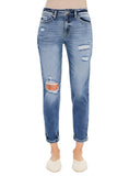 Kancan High Rise Distressed Mom Jeans - Whimsical Appalachian Boutique