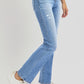 RISEN Distressed High-Rise Ankle Straight Jeans