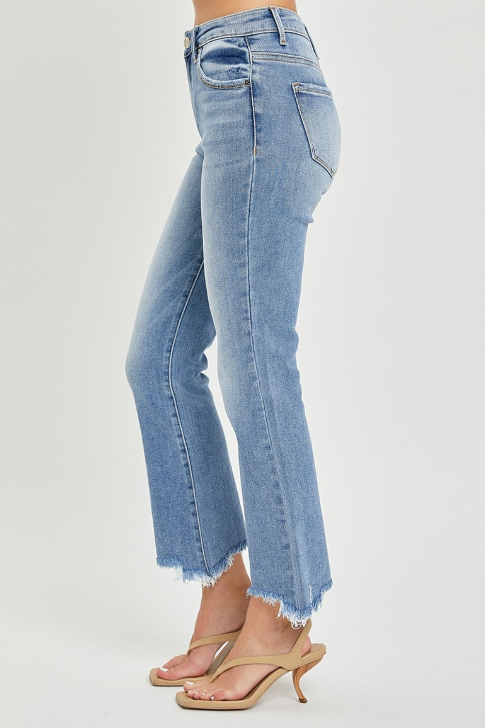 RISEN Frayed Hem Cropped Straight Jeans - Whimsical Appalachian Boutique