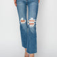 RISEN High Rise Distressed Ankle Jeans - Whimsical Appalachian Boutique