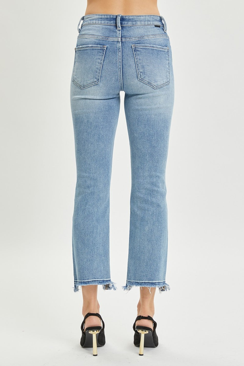 RISEN High Rise Distressed Cropped Straight Jeans - Whimsical Appalachian Boutique