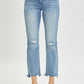 RISEN High Rise Distressed Cropped Straight Jeans - Whimsical Appalachian Boutique