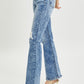 RISEN High Rise Distressed Flare Jeans - Whimsical Appalachian Boutique