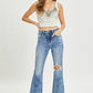 RISEN High Rise Distressed Flare Jeans - Whimsical Appalachian Boutique