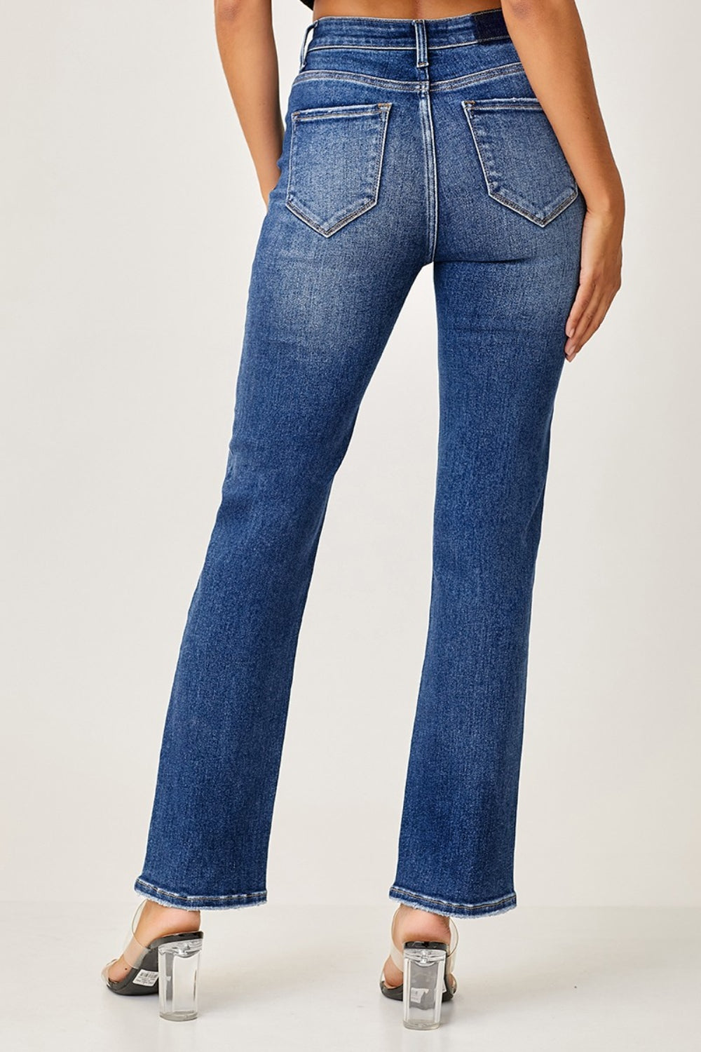 RISEN Mid Rise Slim Straight Jeans - Whimsical Appalachian Boutique