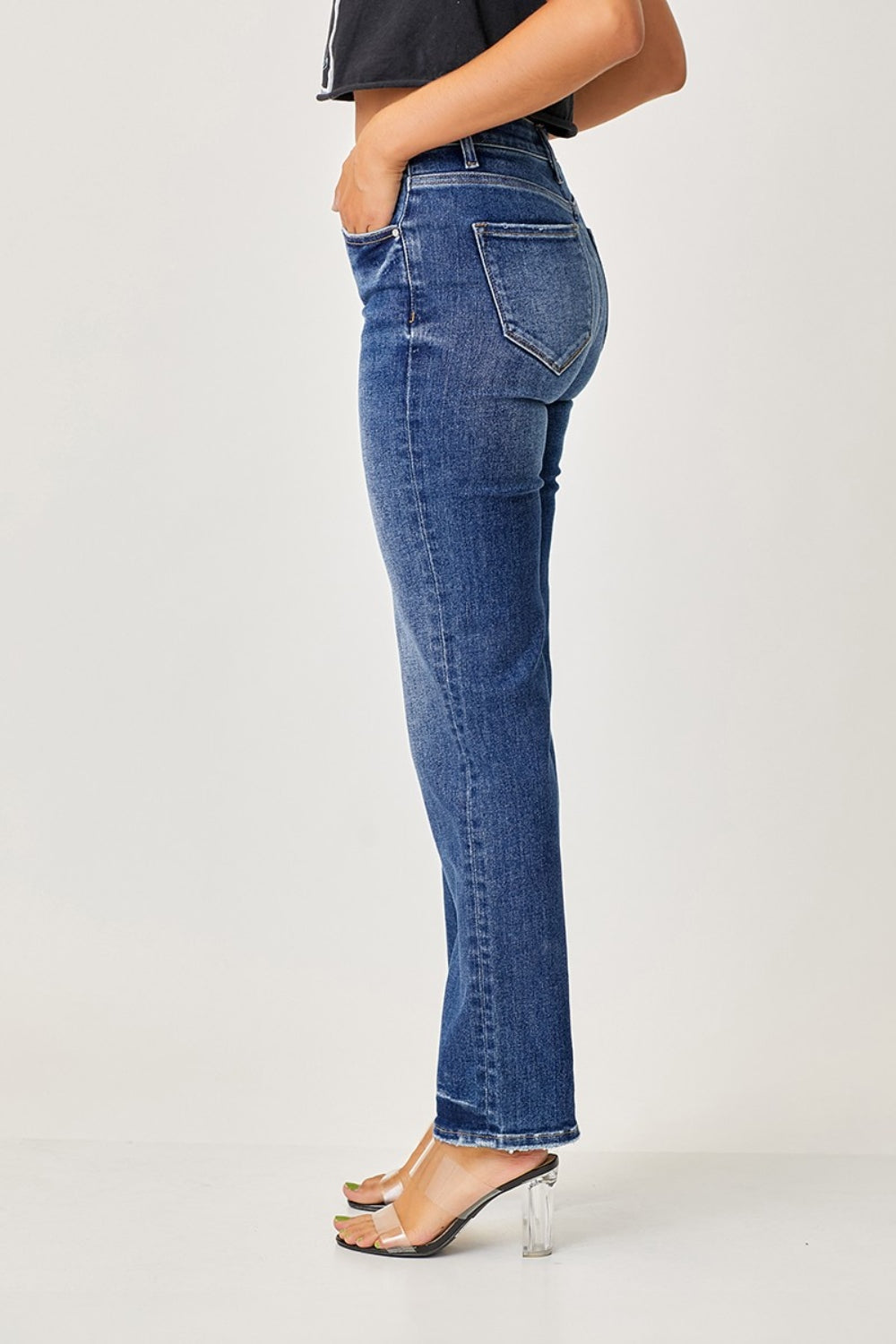 RISEN Mid Rise Slim Straight Jeans - Whimsical Appalachian Boutique