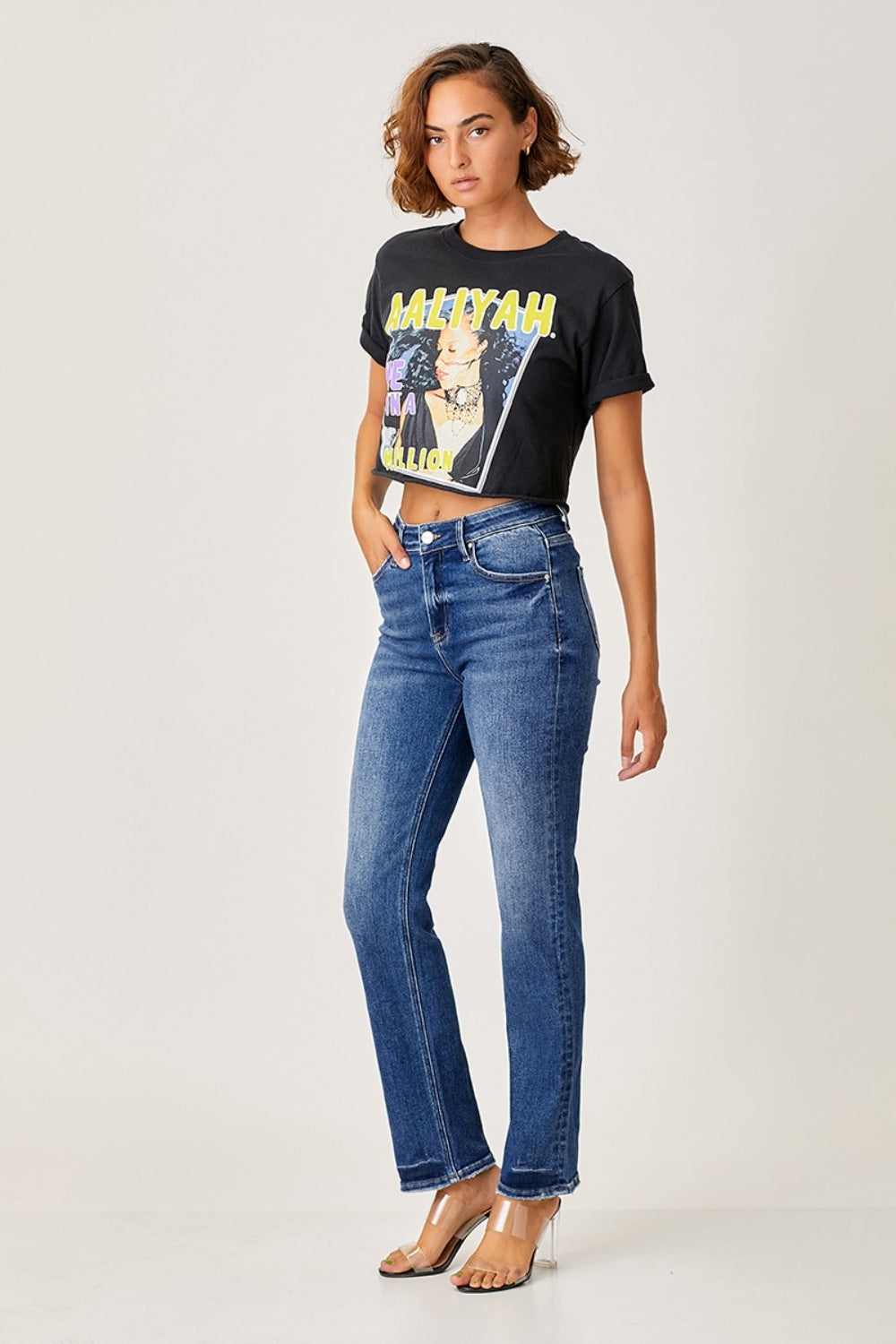 RISEN Mid Rise Slim Straight Jeans - Whimsical Appalachian Boutique