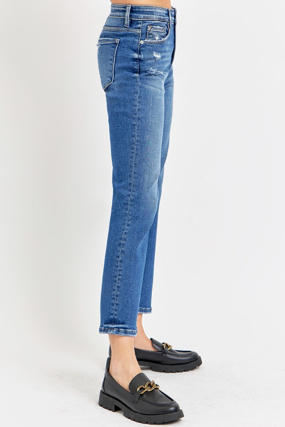 RISEN Tummy Control High Rise Crop Bootcut Jeans