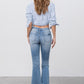 Insane Gene Mid-Rise Frayed Crop Flare Jeans - Whimsical Appalachian Boutique