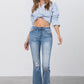 Insane Gene Mid-Rise Frayed Crop Flare Jeans - Whimsical Appalachian Boutique