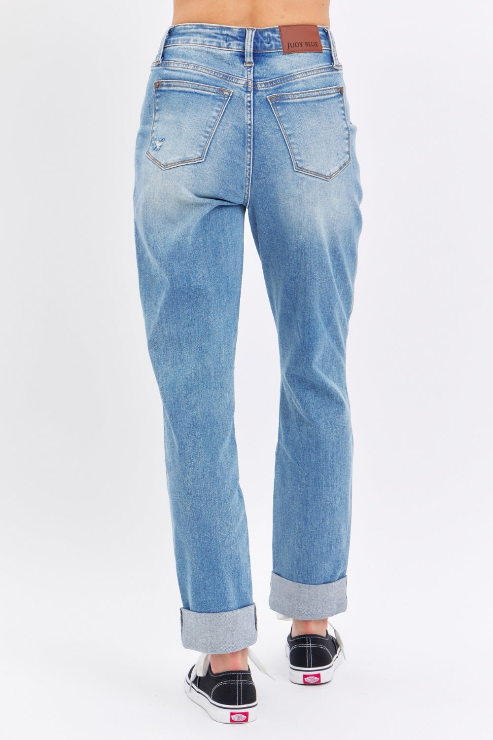 Judy Blue Distressed Straight Jeans with Patch Pockets - Whimsical Appalachian Boutique