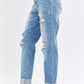 Judy Blue Distressed Straight Jeans with Patch Pockets - Whimsical Appalachian Boutique