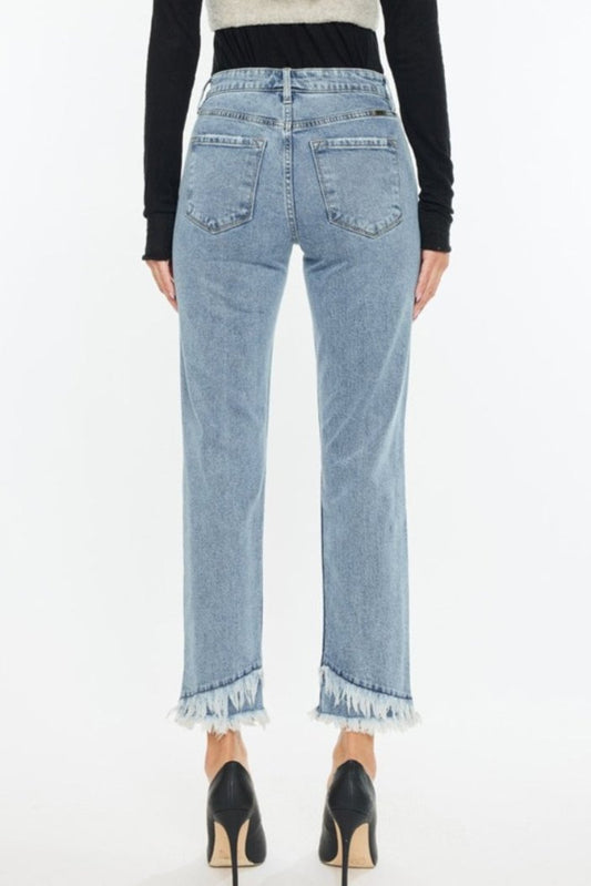 Kancan Raw Hem High Rise Straight Jeans - Whimsical Appalachian Boutique