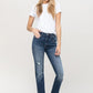 Flying Monkey Cuffed Stretch Boyfriend Jeans - Whimsical Appalachian Boutique