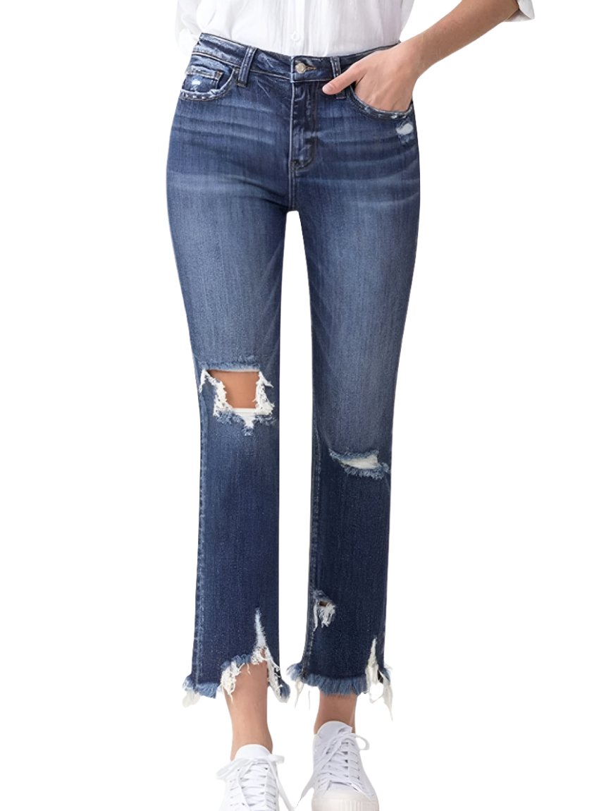 Lovervet Jackie High Rise Crop Straight Leg Jeans - Whimsical Appalachian Boutique