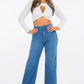 GJG Denim Wide Leg Jean in Medium Blue - Whimsical Appalachian Boutique