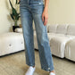 Judy Blue Mid Rise Distressed Straight Jeans - Whimsical Appalachian Boutique