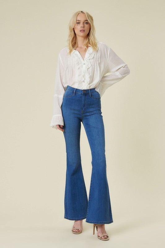 Vibrant M.i.U Curvy High Rise Flare Jeans - Whimsical Appalachian Boutique