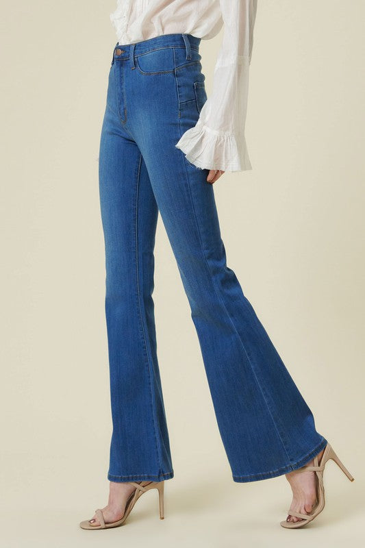 Vibrant M.i.U Curvy High Rise Flare Jeans - Whimsical Appalachian Boutique