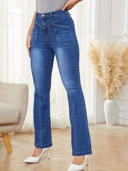 High Waist Bootcut Jeans with Pockets - Whimsical Appalachian Boutique