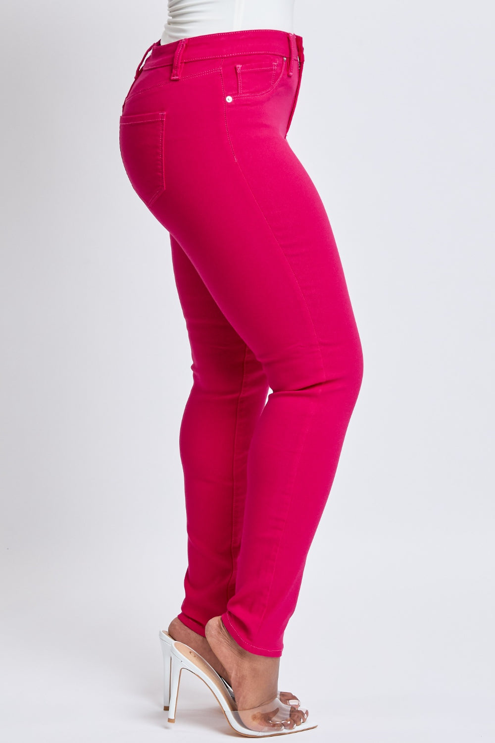 YMI Jeanswear Mid-Rise Pink Skinny Jeans - Whimsical Appalachian Boutique