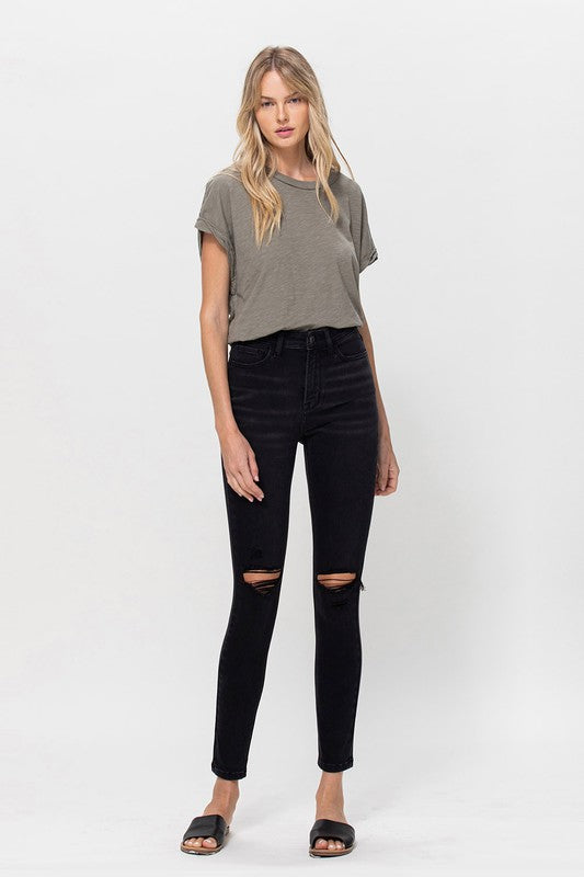 VERVET Distressed Super Soft High Rise Black Skinny Jeans - Whimsical Appalachian Boutique