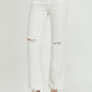 RISEN High Rise Button Fly Straight Leg Cropped Jeans - Whimsical Appalachian Boutique