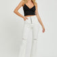 RISEN High Rise Button Fly Straight Leg Cropped Jeans - Whimsical Appalachian Boutique