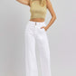 RISEN Tummy Control Double Button Wide Leg Jeans