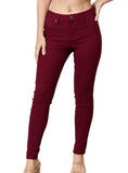 YMI Jeanswear Stretch Mid-Rise Skinny Jeans - Wine - Whimsical Appalachian Boutique