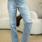 Casual Judy Blue high waist jeans with distressing.