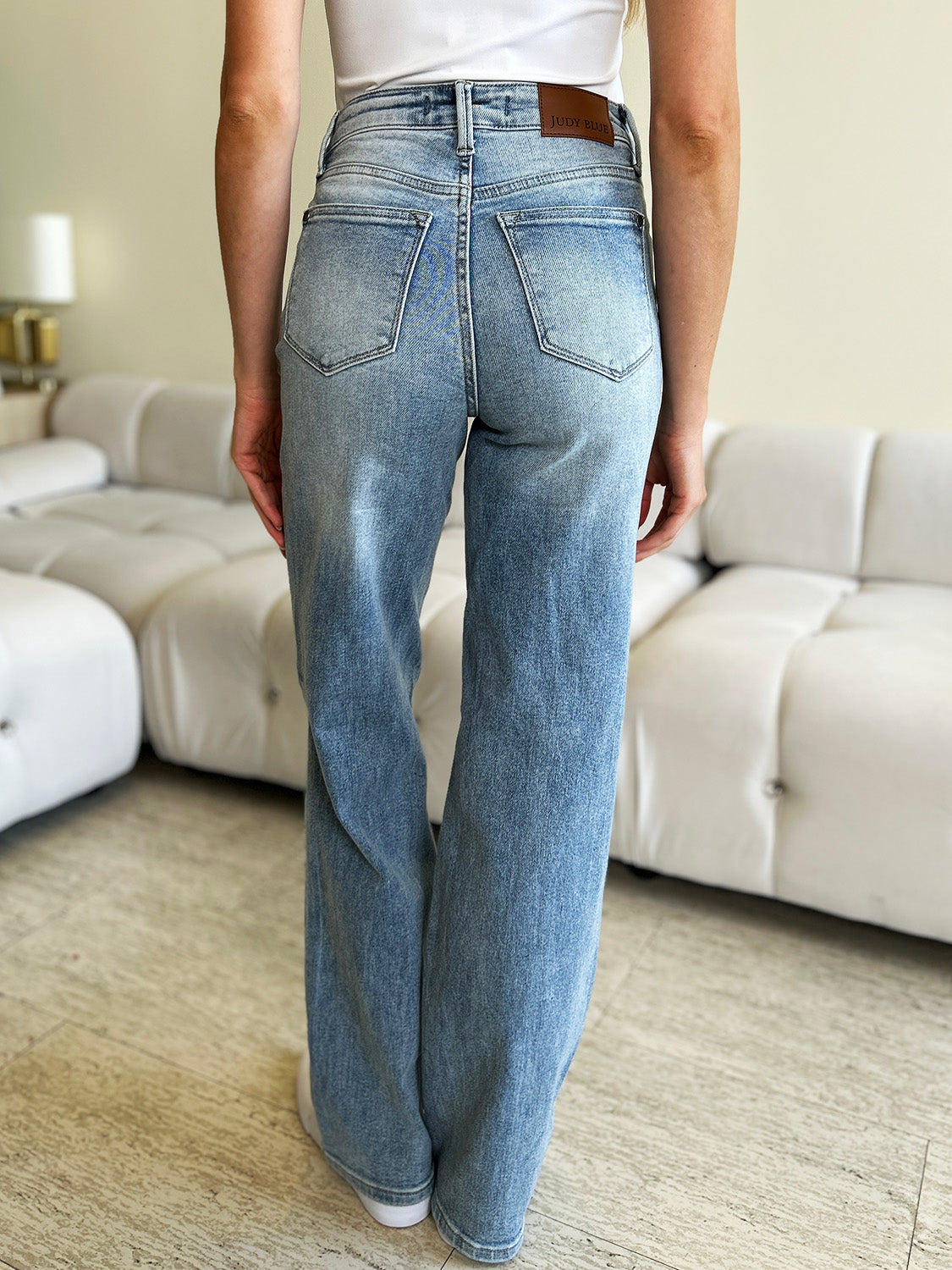 Everyday wear option with Judy Blue High Waist Wide Leg Jeans, providing both comfort and style.