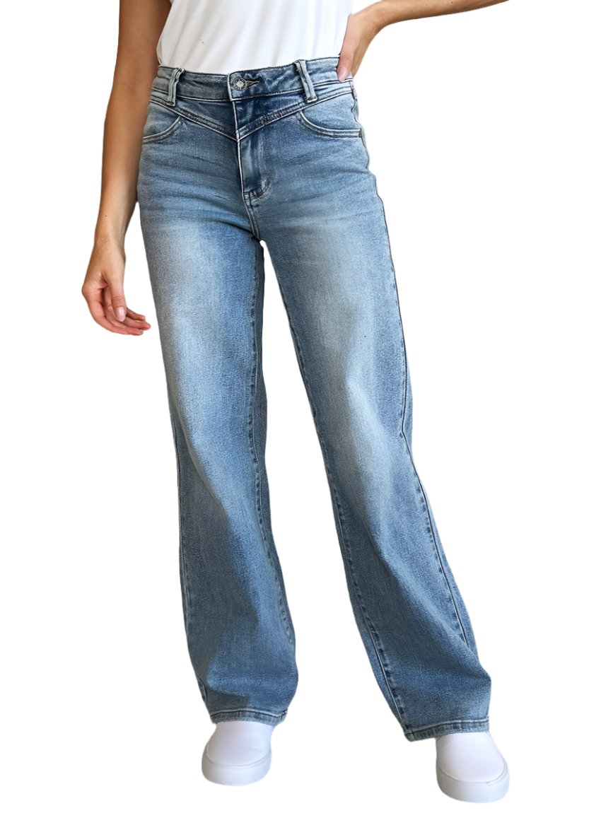 Wardrobe staple with Judy Blue High Waist Wide Leg Jeans, a must-have denim piece.