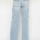 Judy Blue light wash jeans with high-waist, straight legs & cargo pockets
