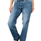 Front view of Judy Blue mid rise release hem jeans in medium wash.
