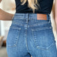 Close-up of the back pocket on the Judy Blue Tummy Control Straight Jeans.