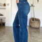 Side view of Judy Blue Tummy Control Straight Jeans showcasing the straight leg cut.