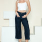 Relaxed-fit Judy Blue wide-leg crop jeans with subtle braided accents.
