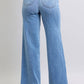 Back view of Judy Blue wide leg jeans with functional pockets and flattering fit.
