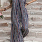 Tied Printed Tube Wide Leg Patterned Jumpsuit - Whimsical Appalachian Boutique